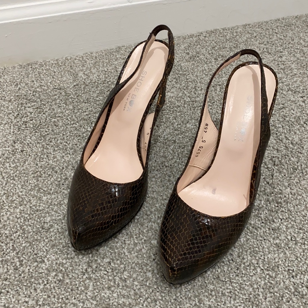 Shoe Box Size 38 Brown Python